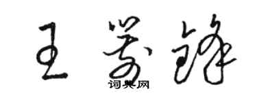 骆恒光王箭锋草书个性签名怎么写