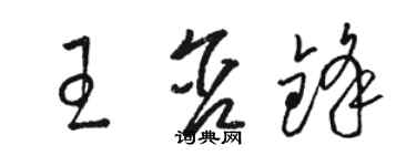 骆恒光王含锋草书个性签名怎么写