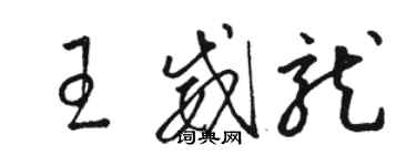 骆恒光王威龙草书个性签名怎么写