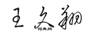 骆恒光王久翔草书个性签名怎么写