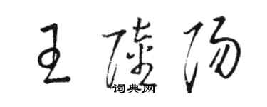 骆恒光王陆阳草书个性签名怎么写