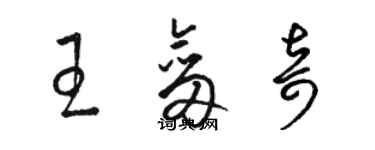 骆恒光王剑奇草书个性签名怎么写
