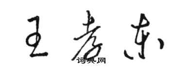骆恒光王孝东草书个性签名怎么写