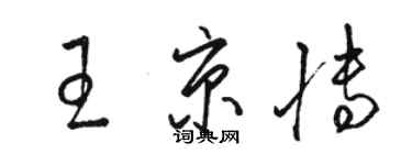 骆恒光王京博草书个性签名怎么写