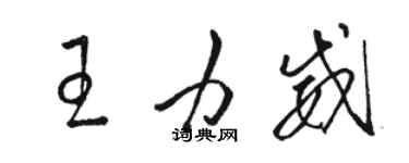 骆恒光王力威草书个性签名怎么写