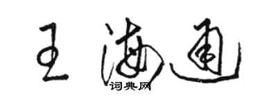 骆恒光王海通草书个性签名怎么写