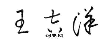 骆恒光王吉洋草书个性签名怎么写