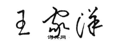 骆恒光王家洋草书个性签名怎么写