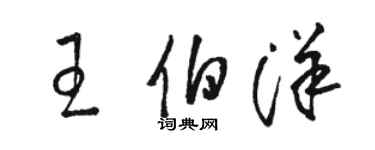 骆恒光王伯洋草书个性签名怎么写