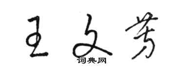 骆恒光王文芳草书个性签名怎么写