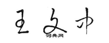骆恒光王文中草书个性签名怎么写