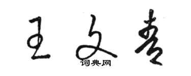 骆恒光王文青草书个性签名怎么写