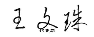 骆恒光王文珠草书个性签名怎么写