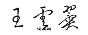骆恒光王云翼草书个性签名怎么写