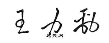 骆恒光王力劲草书个性签名怎么写