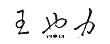 骆恒光王也力草书个性签名怎么写