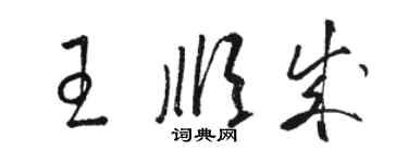 骆恒光王顺成草书个性签名怎么写