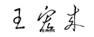 骆恒光王宏来草书个性签名怎么写