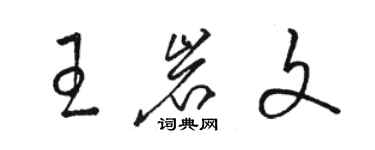 骆恒光王岩文草书个性签名怎么写