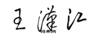 骆恒光王汉江草书个性签名怎么写