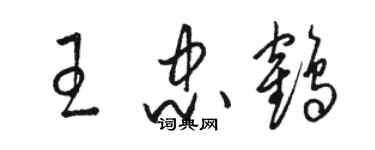 骆恒光王忠鹤草书个性签名怎么写