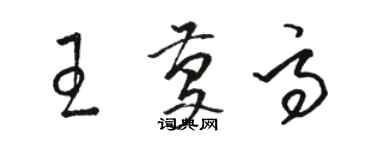 骆恒光王庆高草书个性签名怎么写