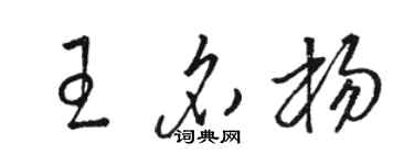 骆恒光王名杨草书个性签名怎么写