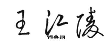 骆恒光王江陵草书个性签名怎么写