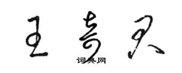 骆恒光王奇君草书个性签名怎么写