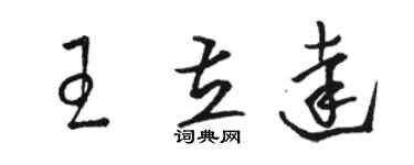 骆恒光王立达草书个性签名怎么写