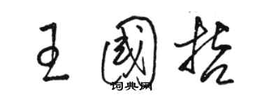 骆恒光王国哲草书个性签名怎么写