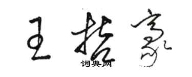 骆恒光王哲豪草书个性签名怎么写