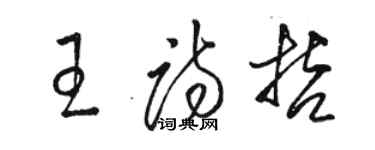 骆恒光王诗哲草书个性签名怎么写