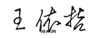 骆恒光王依哲草书个性签名怎么写