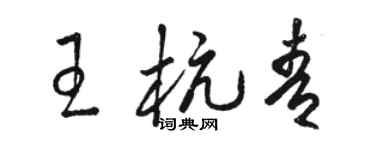骆恒光王杭青草书个性签名怎么写