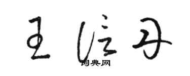 骆恒光王信丹草书个性签名怎么写