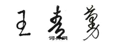 骆恒光王青蔓草书个性签名怎么写