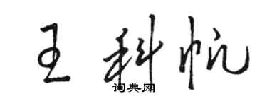 骆恒光王科帆草书个性签名怎么写