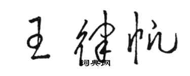 骆恒光王律帆草书个性签名怎么写