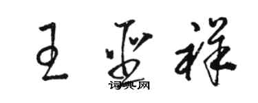 骆恒光王圣祥草书个性签名怎么写