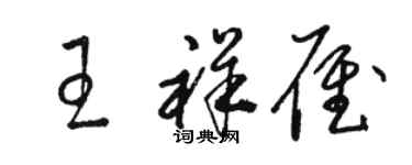 骆恒光王祥雁草书个性签名怎么写