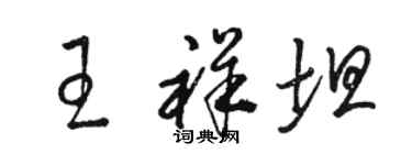 骆恒光王祥坦草书个性签名怎么写