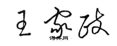 骆恒光王家政草书个性签名怎么写