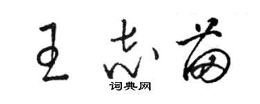 骆恒光王志苗草书个性签名怎么写