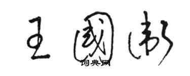 骆恒光王国卫草书个性签名怎么写