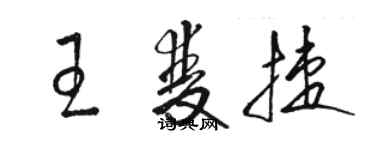 骆恒光王双捷草书个性签名怎么写
