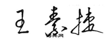 骆恒光王素捷草书个性签名怎么写