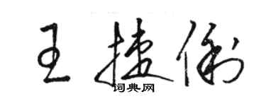 骆恒光王捷俐草书个性签名怎么写