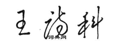骆恒光王诗科草书个性签名怎么写