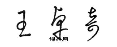 骆恒光王卓奇草书个性签名怎么写